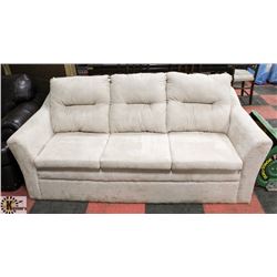BEIGE FABRIC SOFA NO LEGS 84". FURNITURE