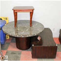 DAMAGED LOT OF 3 FURNITURE PIECES INCL