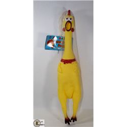 SHRILLING RUBBER CHICKEN TOY, NEW.