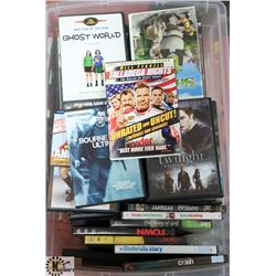 BIN OF DVDS