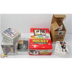 BOX OF UNOPENED PACKS OF HOCKEY CARDS & SETS OF