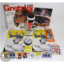 LARGE FLAT OF WAYNE GRETZKY COLLECTIBLES INCLUDES