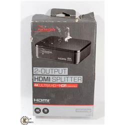 ROCKETFISH 4K ULTRA HD 2 OUTPUT HDMI SPLITTER