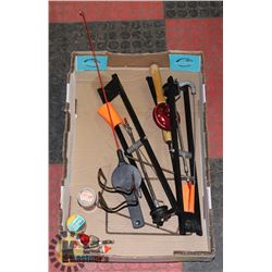 FLAT WITH ICE FISHING RODS AND TIPUPS INCL.