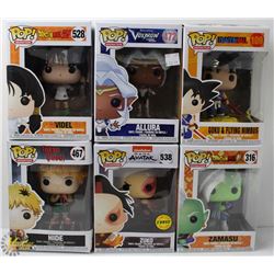 LOT OF 6 ASSORTED FUNKO POP VINYL FIGURES.