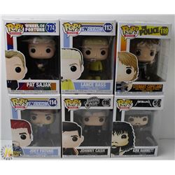 LOT OF 6 ASSORTED FUNKO POP VINYL FIGURES.