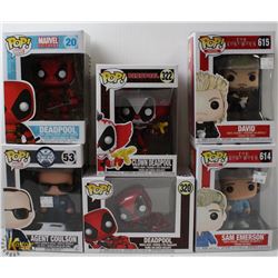 LOT OF 6 ASSORTED FUNKO POP VINYL FIGURES.
