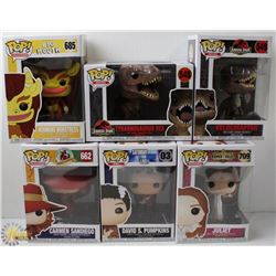 LOT OF 6 ASSORTED FUNKO POP VINYL FIGURES.