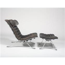 Arne Norell-Lounge chair and ottoman