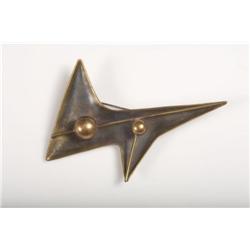 Art Smith-Brass brooch (4-point star pin with two