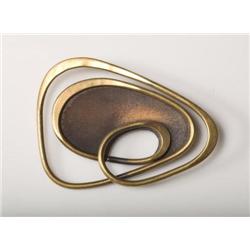 Art Smith-Brooch of brass and copper (round pin w