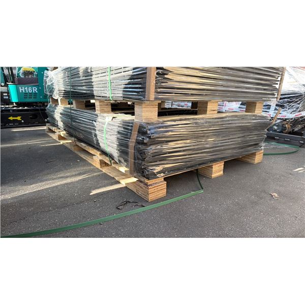 PALLET OF 15- 4'W X 8'L BLACK INDUSTRIAL HIGH-DENSITY POLYETHYLENE GROUND PROTECTION MATS &