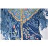 Image 2 : Vintage crepe de chine and silk stylized shawl robe decorated with flowers and butterflies