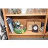Image 1 : Shelf lot of collectibles including vintage three way intercom system with three phones, portable an