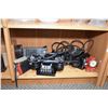 Image 2 : Shelf lot of collectibles including vintage three way intercom system with three phones, portable an