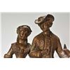 Image 2 : Antique French gilt courting couple figural mantle clock with white porcelain dial marked Jarossy & 