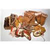 Image 1 : Selection of vintage mukluks and gloves including two sets of moccasins, two child sized set and two