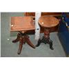 Image 1 : Two antique wooden adjustable piano stools san upholstery