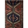 Image 2 : 100% handmade Zanjan wool carpet runner with triple medallion, salmon background, geometric stylized
