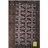 Image 2 : 100% handmade wool Baluchi scatter rug with overall geometric design, earth tone background and high