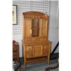 Image 1 : Modern oak home office unit with multiple storage compartments, pull out writing surface and display