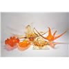 Image 1 : Five pieces of mid century art glass including amber glass dish 32" in width and two pieces of signe