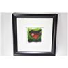 Image 1 : Shadowbox framed painting of a forest skyline, signed by artist, 6x6".