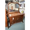 Image 1 : Antique fruit wood five drawer mirrored dresser and matching double sized headboard, foot board and 