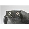 Image 2 : Carved soapstone sculpture of mom and baby owl signed on base by artist Joanasie Manning. 12" wide.