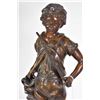 Image 2 : Antique French bronze of a young lad marked L & F Moreau, France, 18" in height including wooden pli