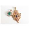 Image 1 : New old stock gold pendants including 10kt tri- gold pendant set with blue gemstone and a 10kt yello