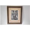 Image 1 : Framed black-line woodcut print "Clown Assis" by Georges Rouault.