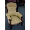 Image 2 : Pair of Victorian his and hers parlour chairs with scroll supports