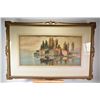 Image 1 : Two vintage framed prints, both Mediterranean fishing scenes
