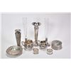 Image 1 : Tray lot of sterling silver and silver-plate including sterling cream and sugar bowl, British sterli