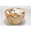 Image 1 : Wooden 12" salad bowl filled with collectible seashells