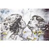 Image 2 : Original encaustic on board, titled on verso "Twin Constellations" and signed on the 4" deep side pa