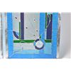 Image 2 : Pair of matching stained glass panels with art deco designs. 32" x 15" each.