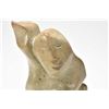 Image 2 : Carved soapstone figure of a stylized figure of a person kneeling holding a paddle, note the paddle 