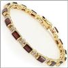 Image 1 : Plated 18KT Yellow Gold 12.29ctw Garnet and Diamond Bracelet