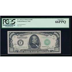 1934A $1000 Atlanta Federal Reserve Note PCGS 66PPQ