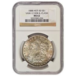 1888 $1 Morgan Silver Dollar Coin NGC MS62