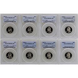 Lot of 1991-S to 1998-S Proof Clad Washington Quarter Coins PCGS PR69DCAM