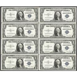 Lot of (8) 1935E $1 Silver Certificate Notes Fancy Serials