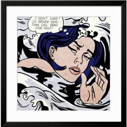 Roy Lichtenstein "Drowning Girl" Custom Framed