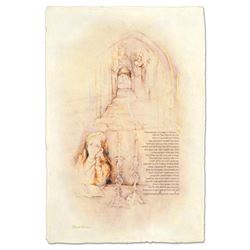 Brachi Horen, "Eshet Chail" Hand-Embellished Mixed Media with Goldleaf, Hand Signed with Certificate