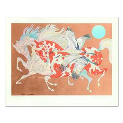 Guillaume Azoulay,  It Takes Two  Limited Edition Serigraph with Hand Laid Bronze Leaf, Numbered and