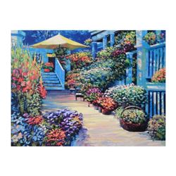 Howard Behrens (1933-2014), "Nantucket Flower Market" Limited Edition on Canvas, Numbered and Signed