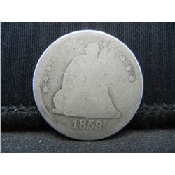 1858 Seated Quarter