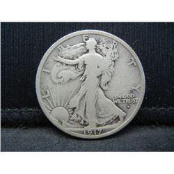 1917 D Obv Walking Liberty Half Dollar Better Date